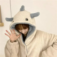 Kawaii Pastel Dragon Plush Hoodie Blanket - Bear Hugs