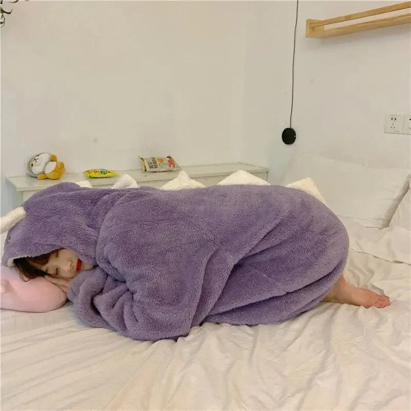 Kawaii Pastel Dragon Plush Hoodie Blanket - Bear Hugs