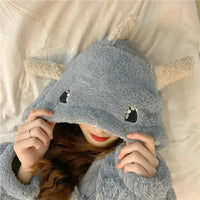 Kawaii Pastel Dragon Plush Hoodie Blanket - Bear Hugs