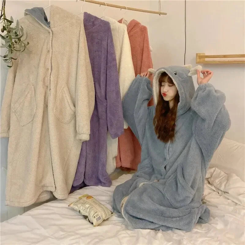 Kawaii Pastel Dragon Plush Hoodie Blanket - Bear Hugs