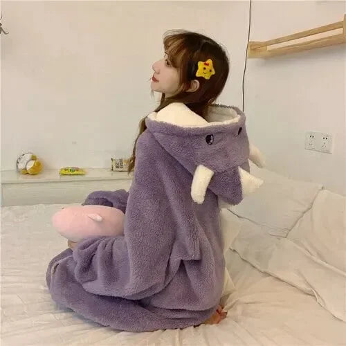 Kawaii Pastel Dragon Plush Hoodie Blanket - Bear Hugs