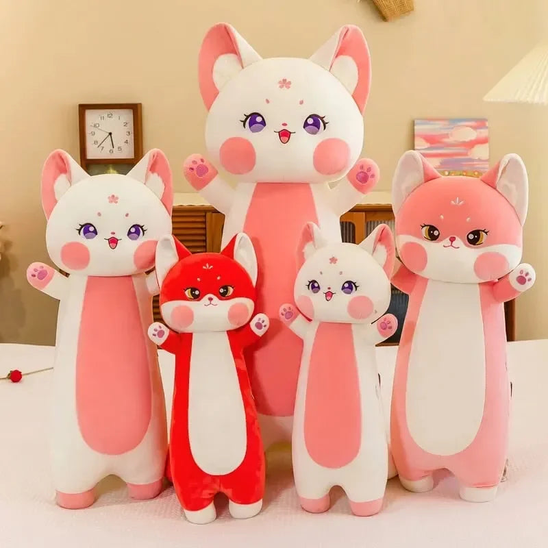 Long Cuddly Sakura Fox Family Plushie - Bear Hugs