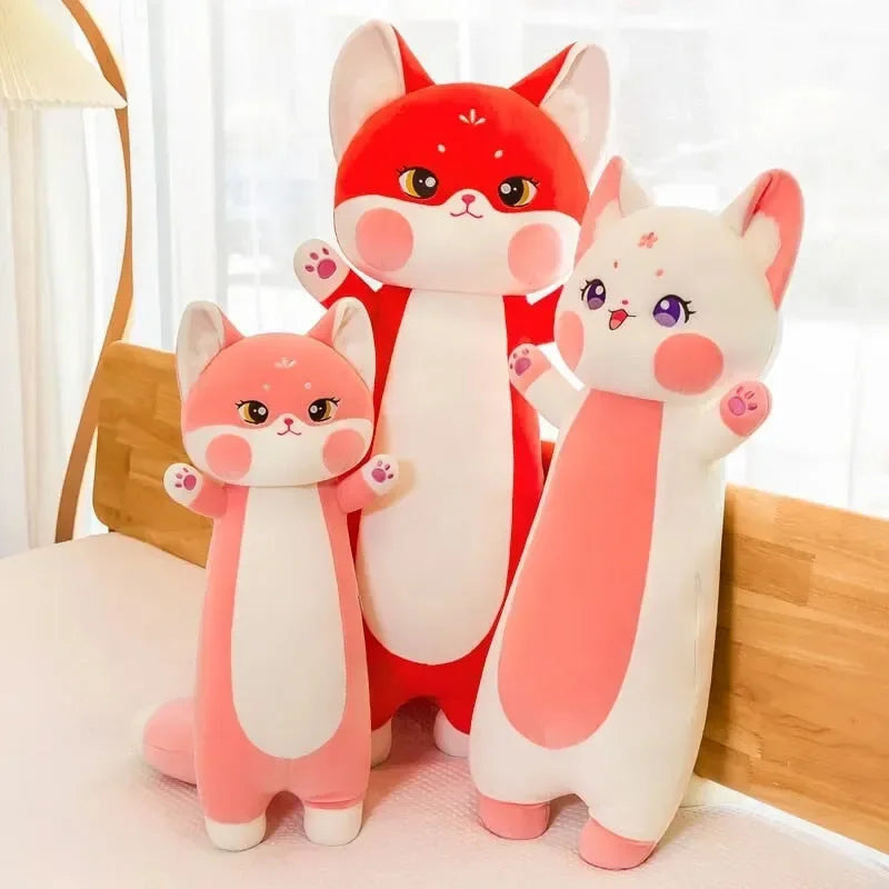 Long Cuddly Sakura Fox Family Plushie - Bear Hugs