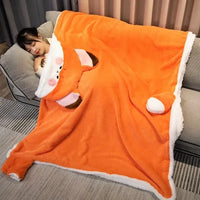 Lovely Orange Fox Plush Cape Hoodie Blanket - Bear Hugs