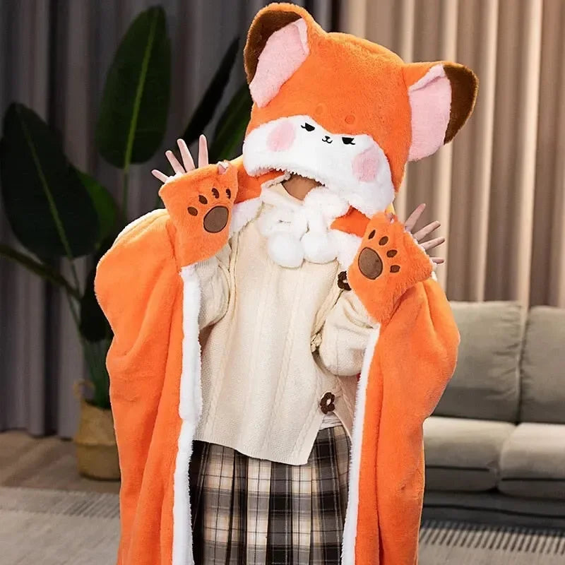 Foxfire Plush Hoodie Blanket