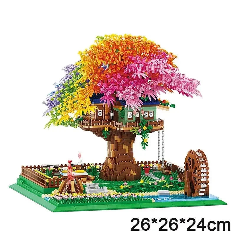 Rainbow Sakura Tree House Light Nano Building Blocks - Bear Hugs