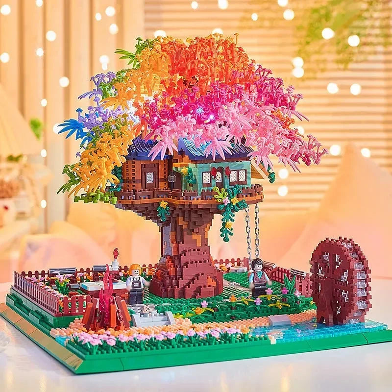 Rainbow Sakura Tree House Light Nano Building Blocks - Bear Hugs