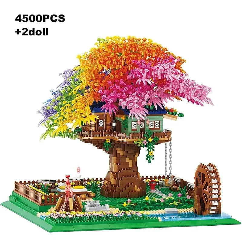 Rainbow Sakura Tree House Light Nano Building Blocks - Bear Hugs
