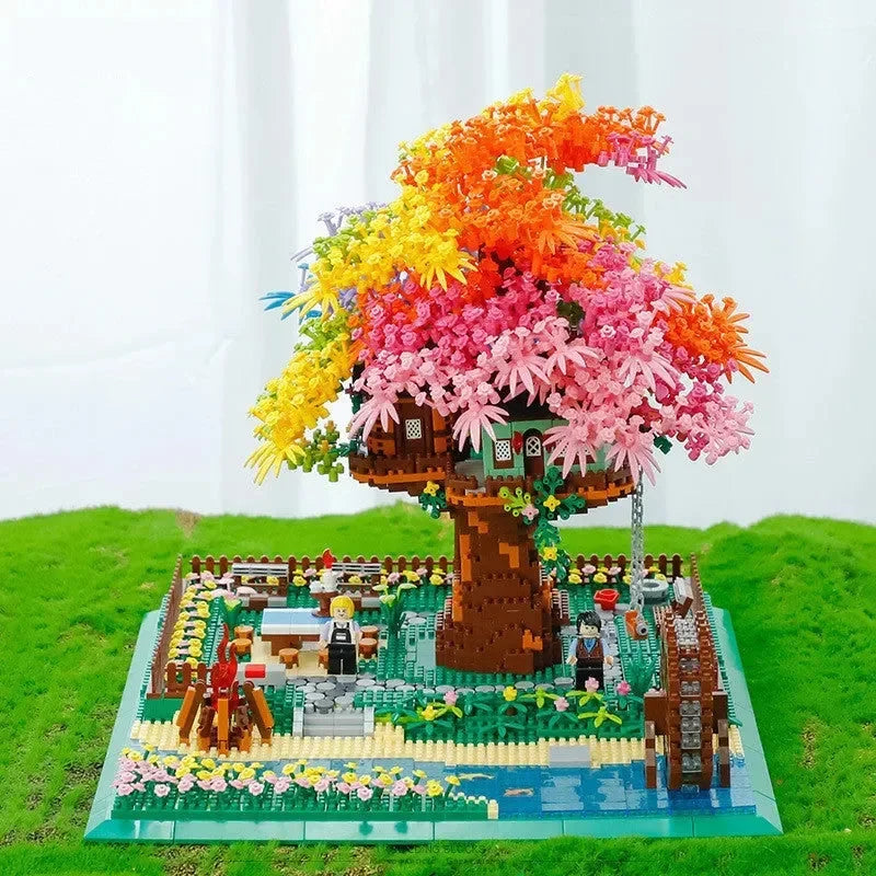 Rainbow Sakura Tree House Light Nano Building Blocks - Bear Hugs