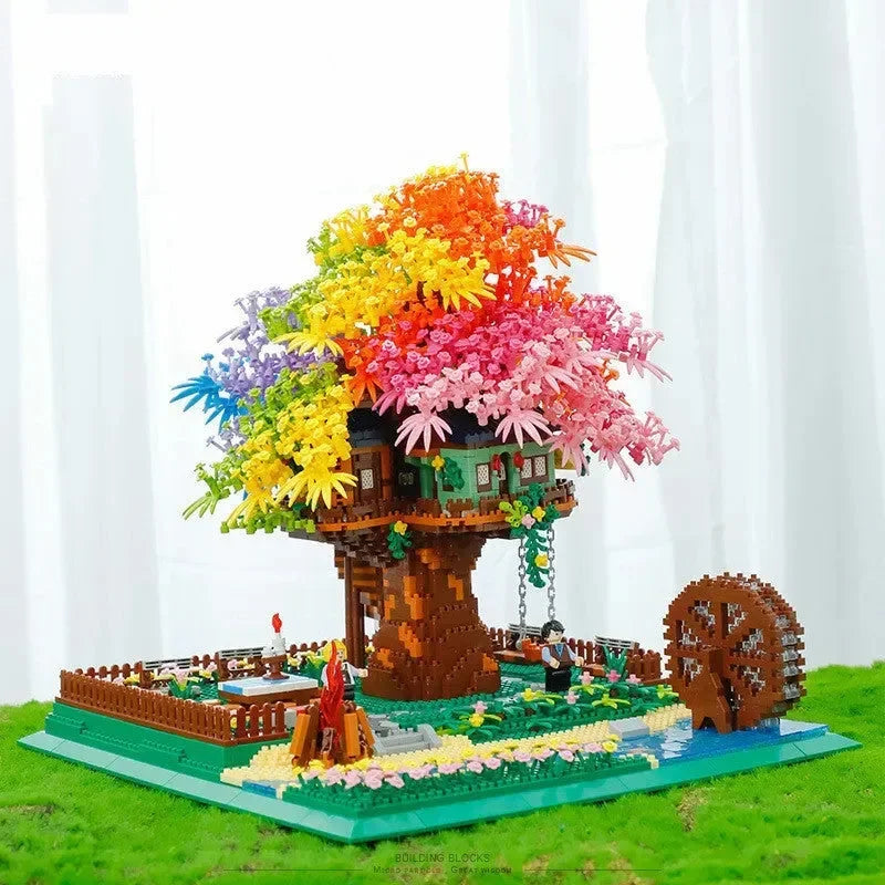 Rainbow Sakura Tree House Light Nano Building Blocks - Bear Hugs