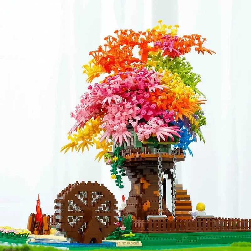 Rainbow Sakura Tree House Light Nano Building Blocks - Bear Hugs