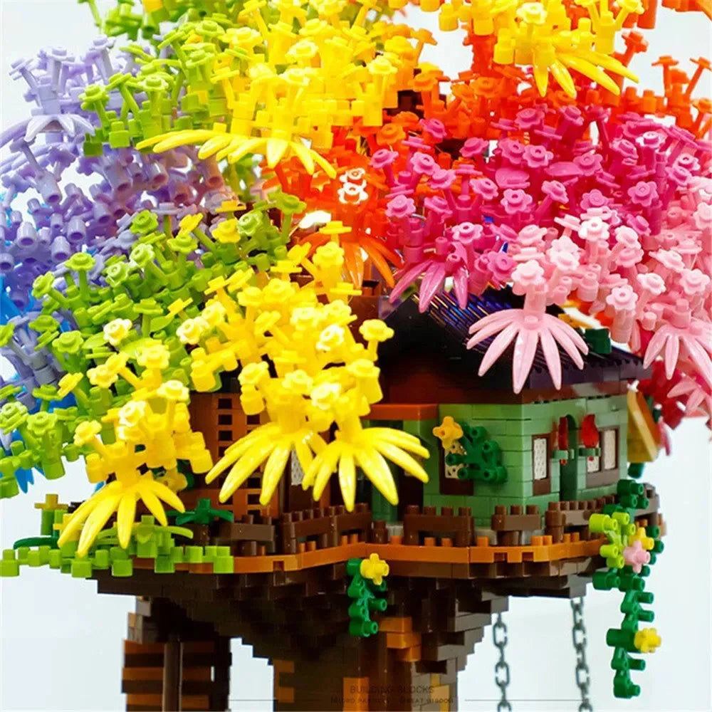 Rainbow Sakura Tree House Light Nano Building Blocks - Bear Hugs