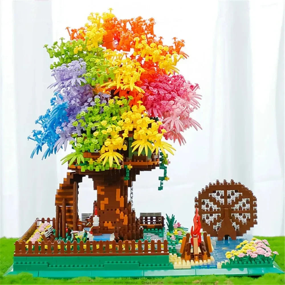 Rainbow Sakura Tree House Light Nano Building Blocks - Bear Hugs