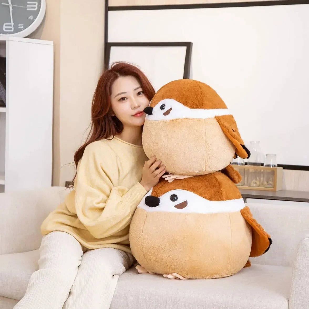 Round Chonky Sparrow Raven Crow Bird Plushies - Bear Hugs