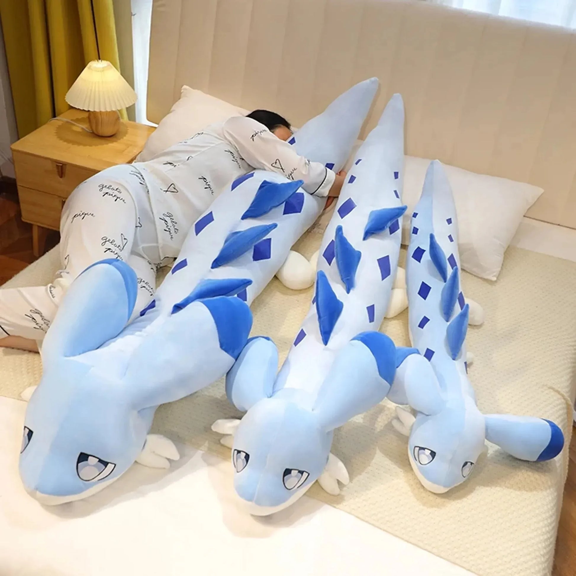 Sofi the Long Kawaii Baby Blue Hybrid Dragon Plushie - Bear Hugs