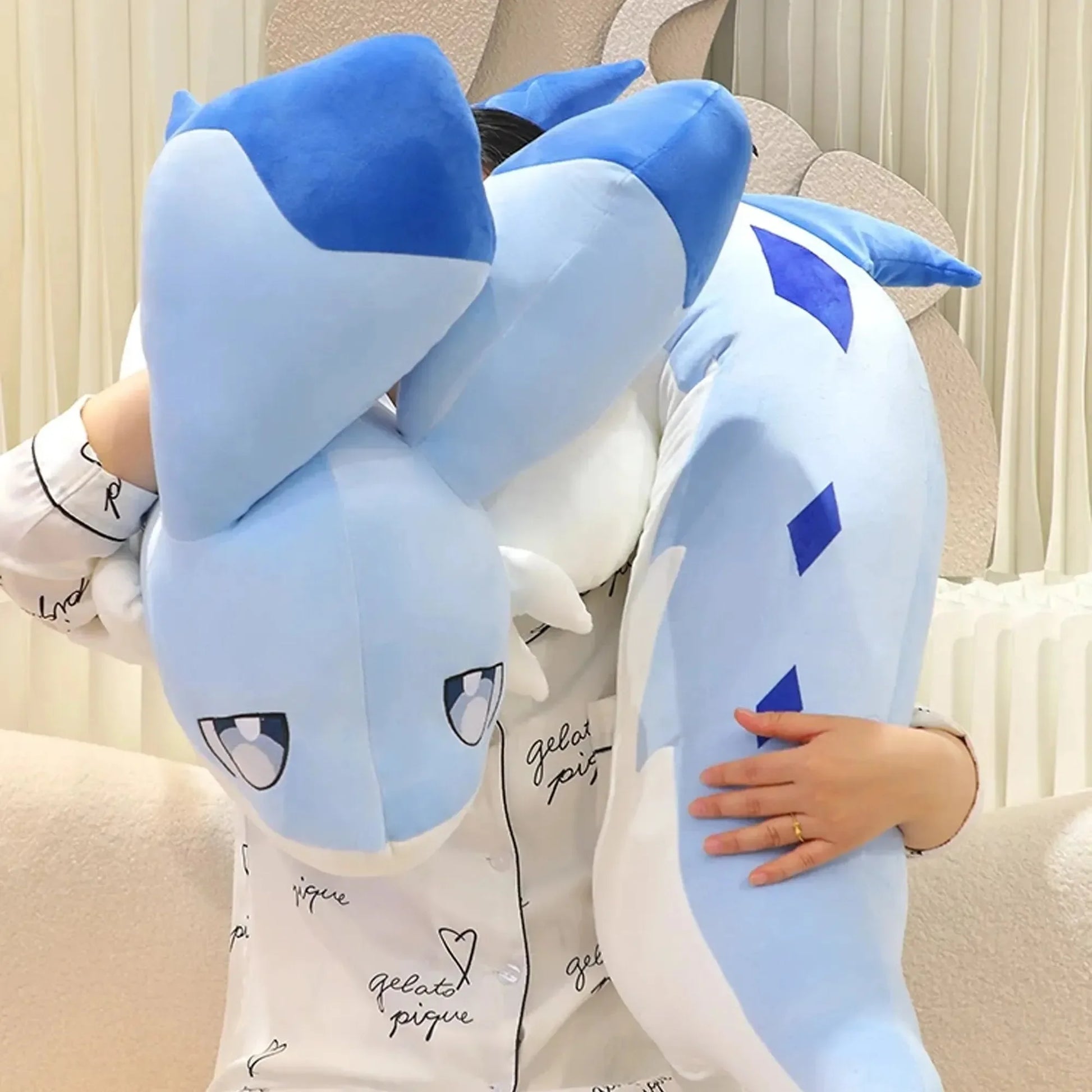 Sofi the Long Kawaii Baby Blue Hybrid Dragon Plushie - Bear Hugs