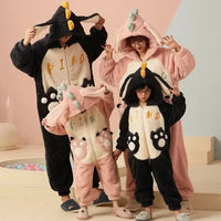 Soft Dinosaur Family Fluffy Pyjama 1-Piece Set - Bear Hugs