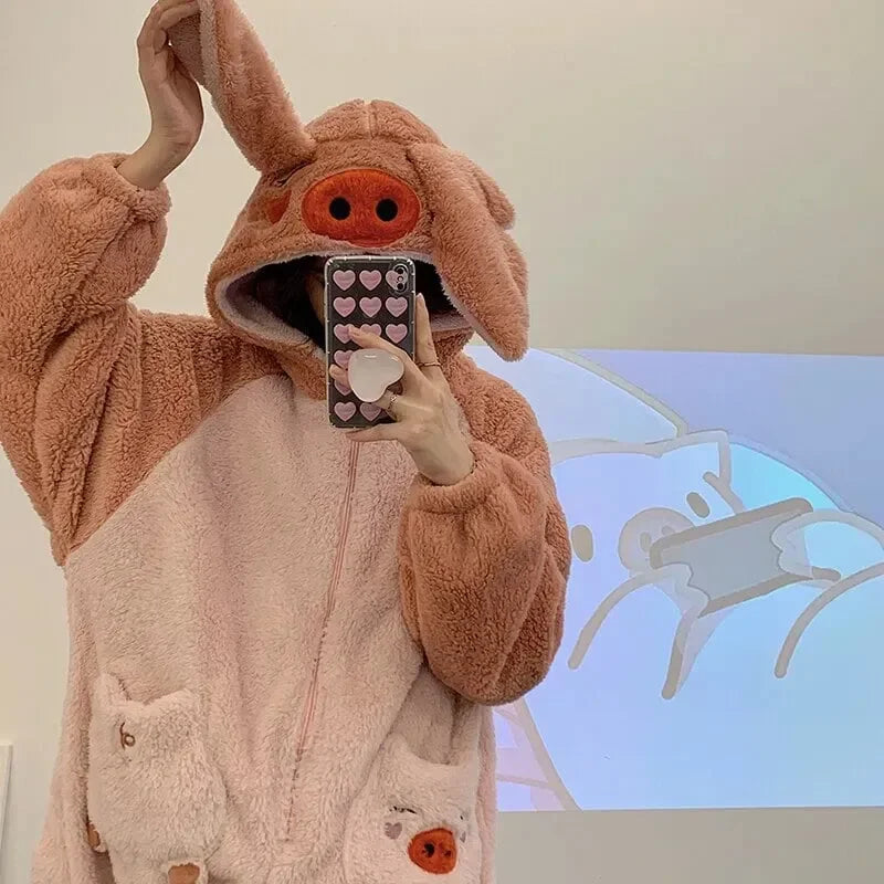 Soft Pig Fluffy Pyjama 1-Piece Set - Bear Hugs