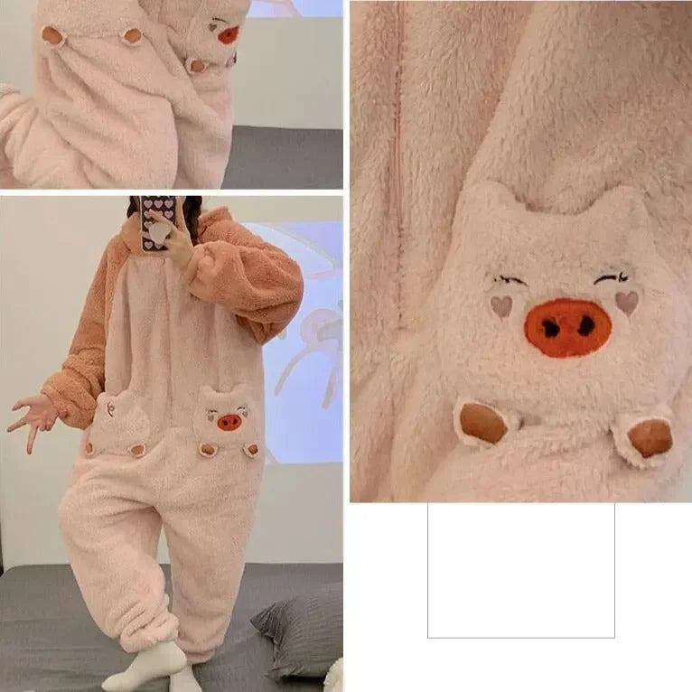 Soft Pig Fluffy Pyjama 1-Piece Set - Bear Hugs
