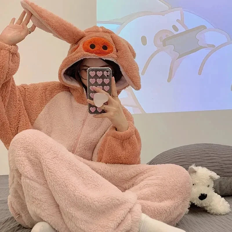 Soft Pig Fluffy Pyjama 1-Piece Set - Bear Hugs
