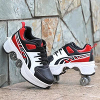 Kick Speed Four-Wheel 2 in 1 Deformation Roller Skate Shoes - Bear Hugs