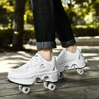 Kick Speed Four-Wheel 2 in 1 Deformation Roller Skate Shoes - Bear Hugs