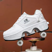 Kick Speed Four-Wheel 2 in 1 Deformation Roller Skate Shoes - Bear Hugs