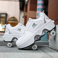 Kick Speed Four-Wheel 2 in 1 Deformation Roller Skate Shoes - Bear Hugs