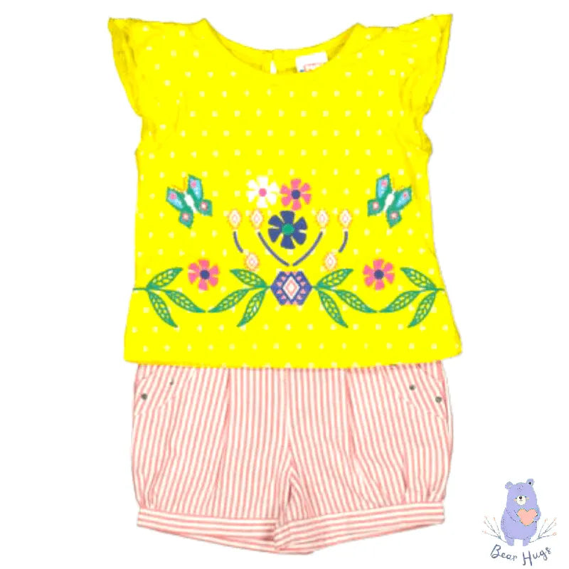 Kids Floral Print Top & Shorts Set - Bear Hugs