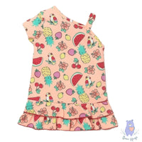 Kids Fruit Print One-Shoulder Shift Dress - Bear Hugs