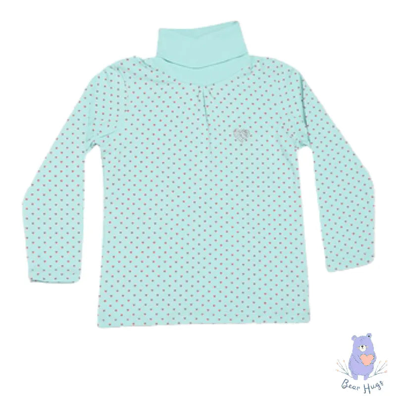 Kids Micro Print T-shirt with Turtle-Neck - Bear Hugs