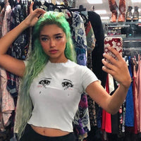 Knit Sad Eyes Crop Top - Bear Hugs