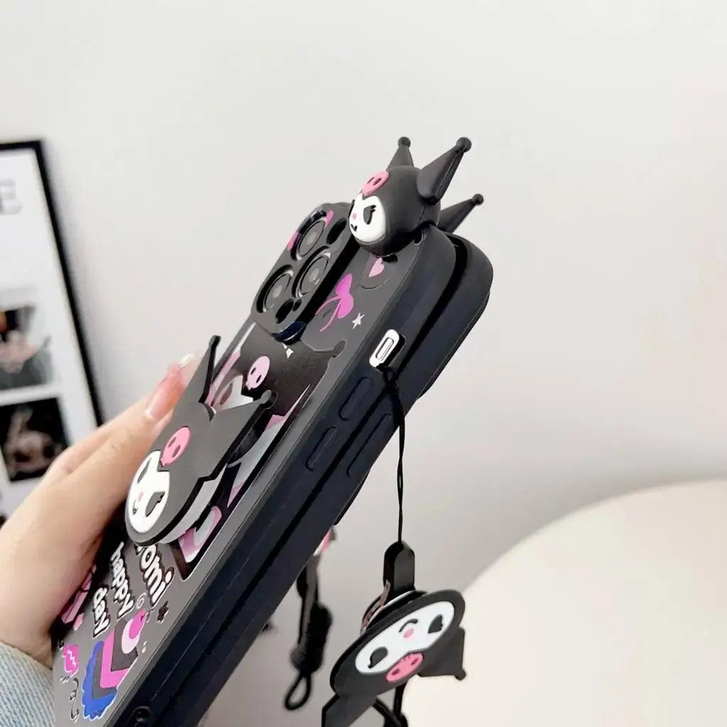 Kuromi Case with Rope Holder (For iPhones) - Bear Hugs