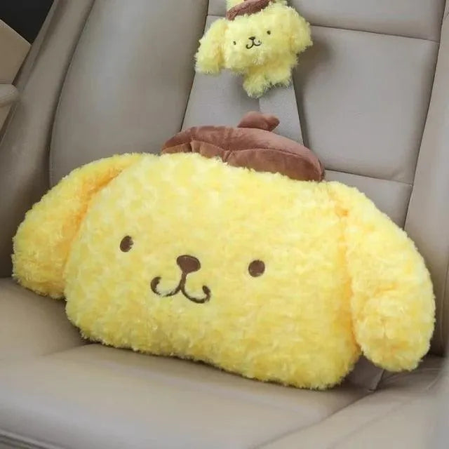 Kuromi My Melody Car Headrest and Seatbelt Protector - Bear Hugs