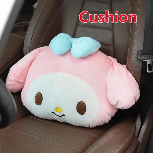 Kuromi My Melody Car Headrest and Seatbelt Protector - Bear Hugs