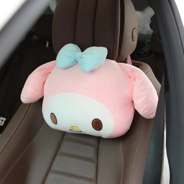 Kuromi My Melody Car Headrest and Seatbelt Protector - Bear Hugs