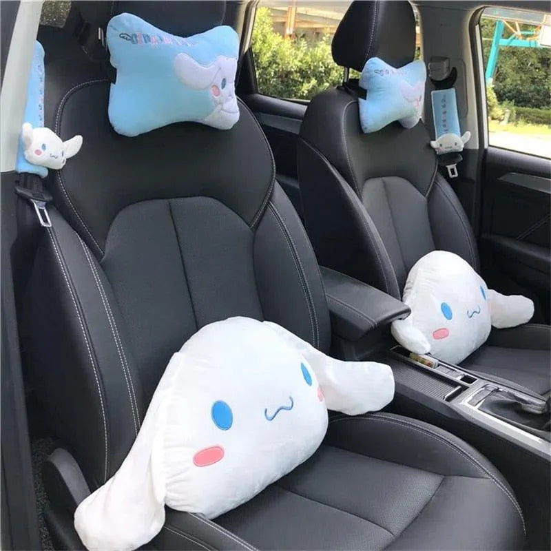 Kuromi My Melody Car Headrest and Seatbelt Protector - Bear Hugs