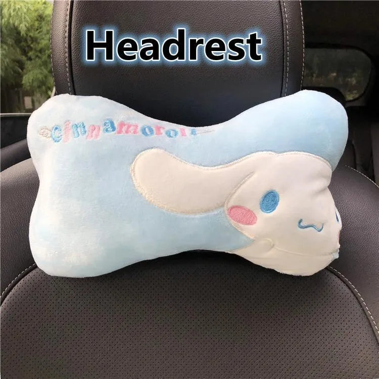 Kuromi My Melody Car Headrest and Seatbelt Protector - Bear Hugs