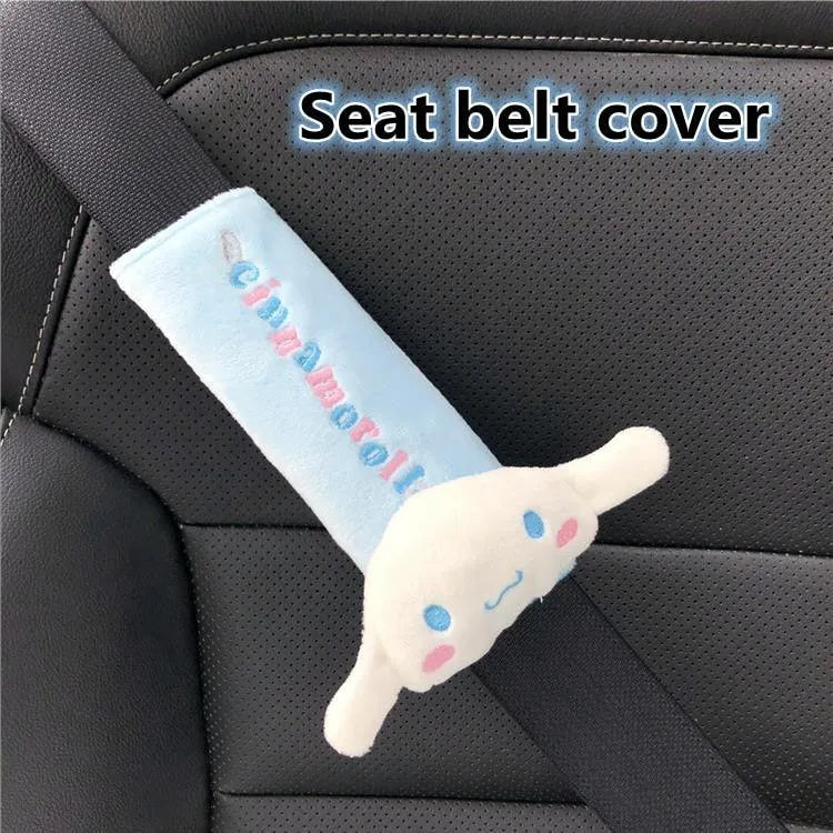 Kuromi My Melody Car Headrest and Seatbelt Protector - Bear Hugs