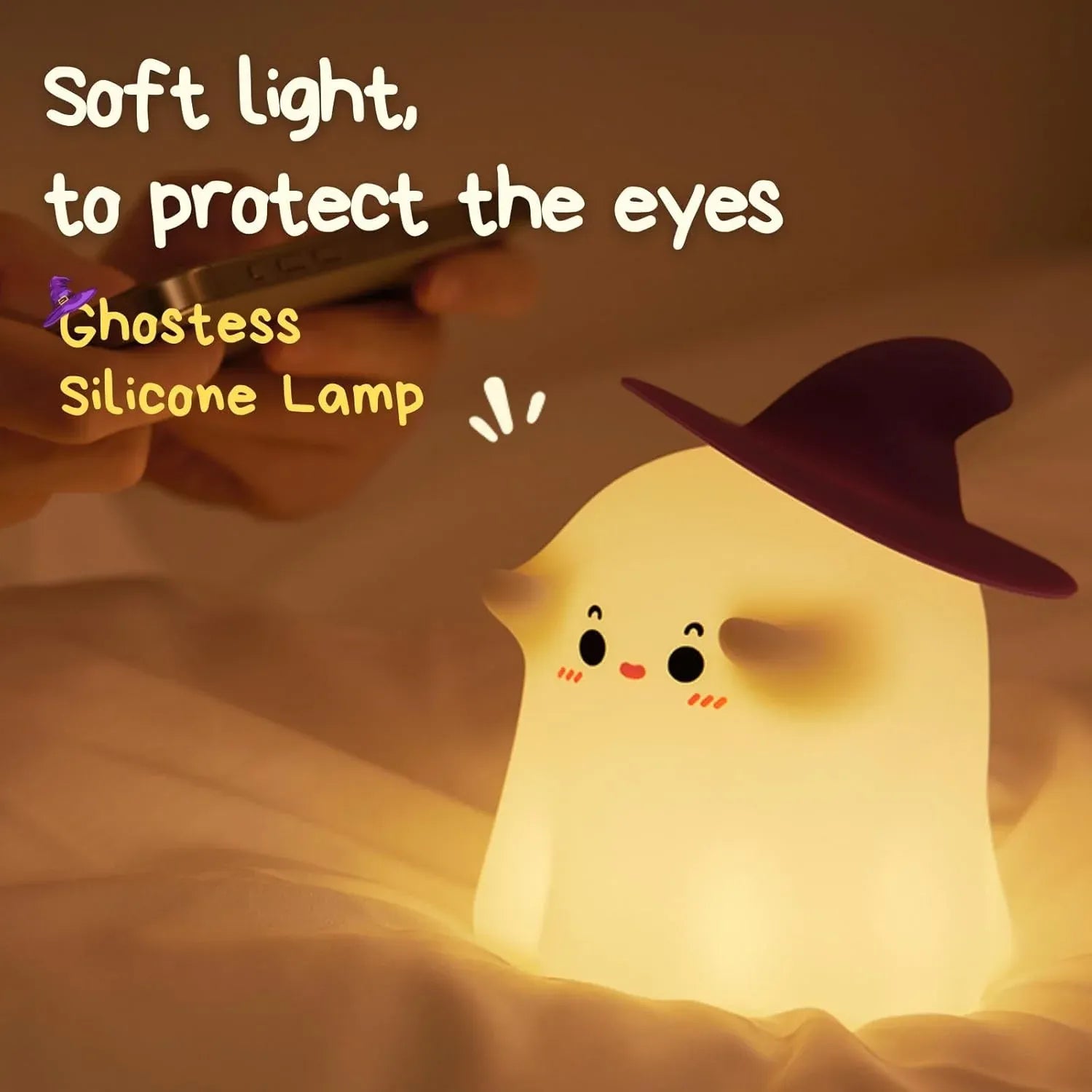 Cute 3D Ghost Silicone Night Lamp