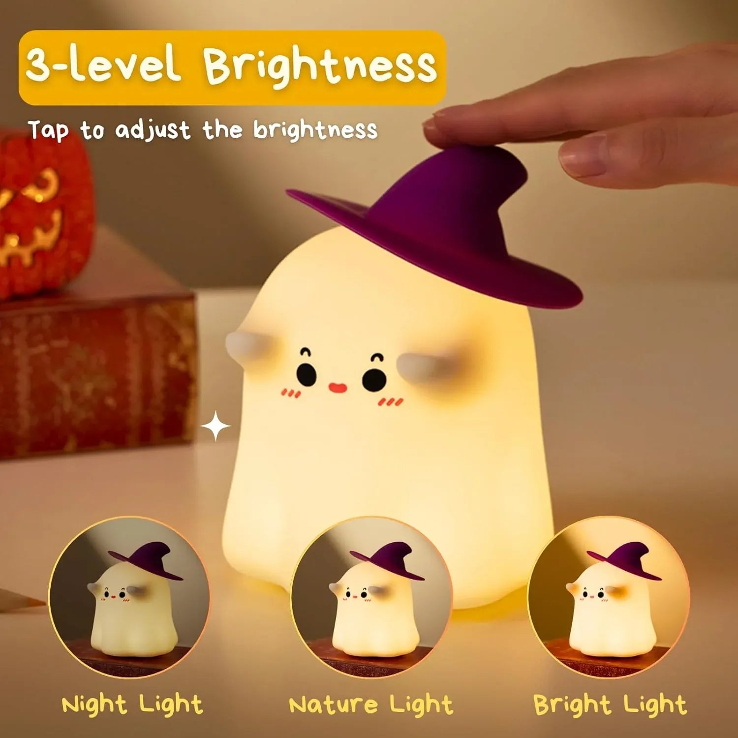 Cute 3D Ghost Silicone Night Lamp