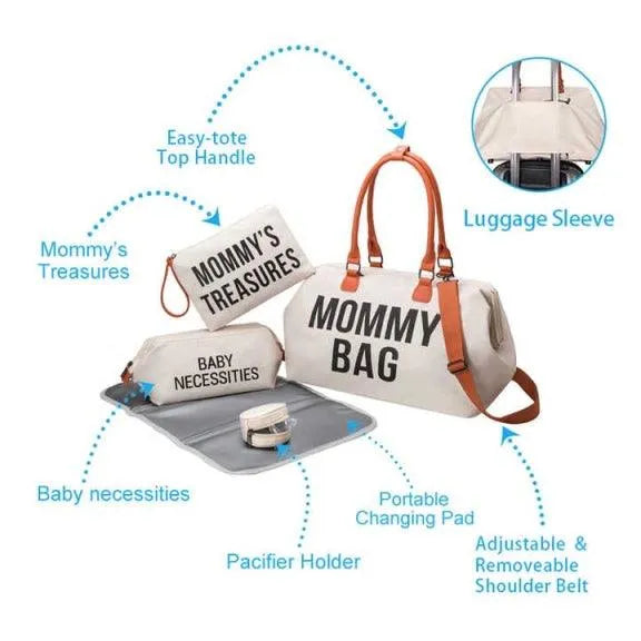 Large Capacity 3 in 1 Premium Mommy Bag - Bear Hugs