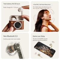 LiberFeel CCD Camera Shaped Wireless Earbuds - Bear Hugs