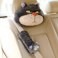 Lucifer Cat Car Headrest and Seatbelt Protector - Bear Hugs