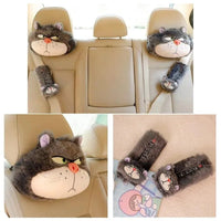 Lucifer Cat Car Headrest and Seatbelt Protector - Bear Hugs