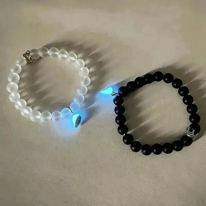 Luminous Glow in the Dark Couple Heart Bracelet