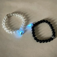 Luminous Glow in the Dark Couple Heart Bracelet - Bear Hugs