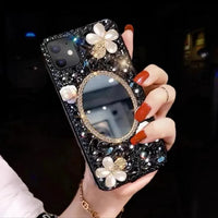 Luxurious Pearl Flowers Mirror Phone Case (For iPhones) - Bear Hugs