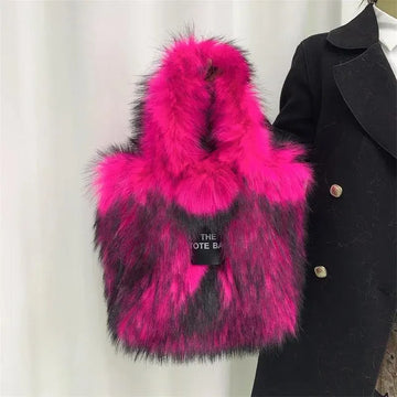 Luxury Faux Fur Gradient Tote Bag - Bear Hugs