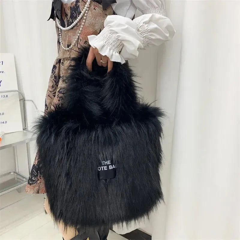 Luxury Faux Fur Gradient Tote Bag - Bear Hugs